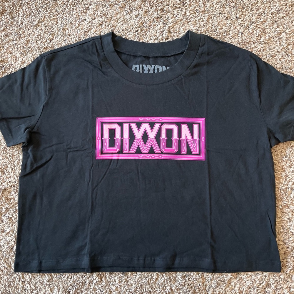 DIXXON ladies Pink Pinstripe crop tee. New in bag.